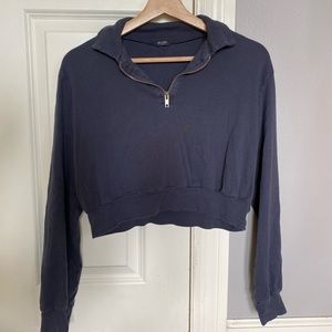 john galt navy crop sweatshirt